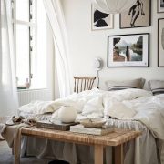 Above bed gallery wall