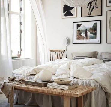 Above bed gallery wall