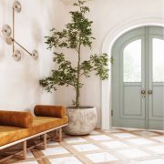 Statement tiled entryway flooring