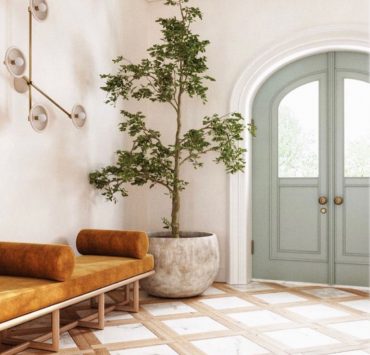 Statement tiled entryway flooring