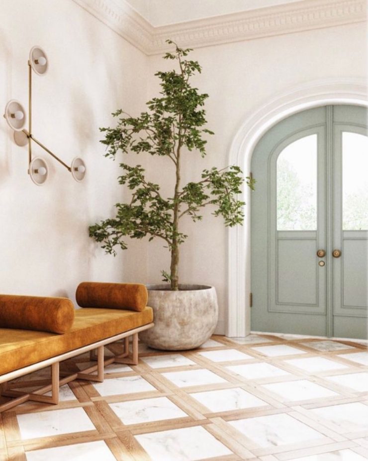 Statement tiled entryway flooring